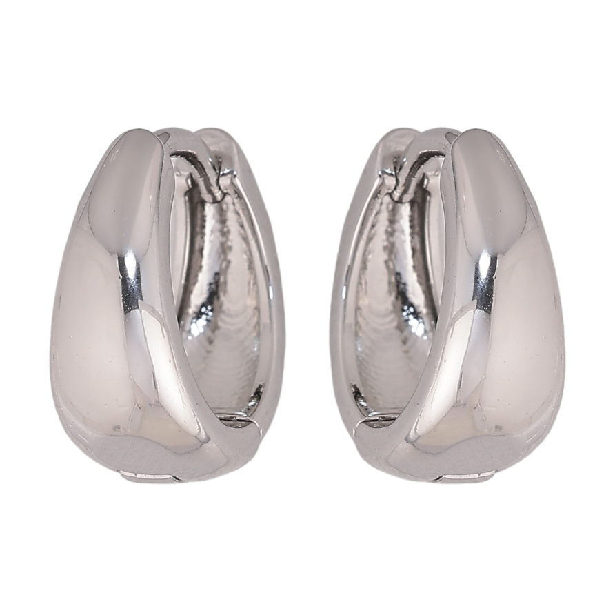 Сережки Xuping M&L колір Родій колечка "Класика" ø 14мм фото №1