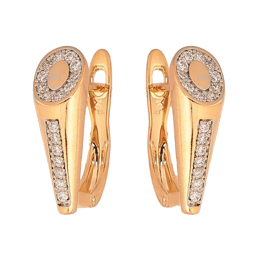 Серьги Xuping цвет Позолота 18K + Родий английский замок "Декоративный узор с кристаллами" фото №1 Серьги Xuping цвет Позолота 18K + Родий английский замок "Декоративный узор с кристаллами" фото №1