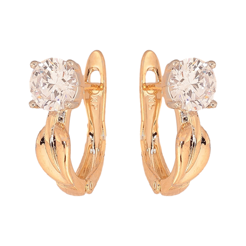 Сережки Xuping колір Позолота 18K + Родій англійський замок "Кришталеві кульбаби" фото №1 Сережки Xuping колір Позолота 18K + Родій англійський замок "Кришталеві кульбаби" фото №1