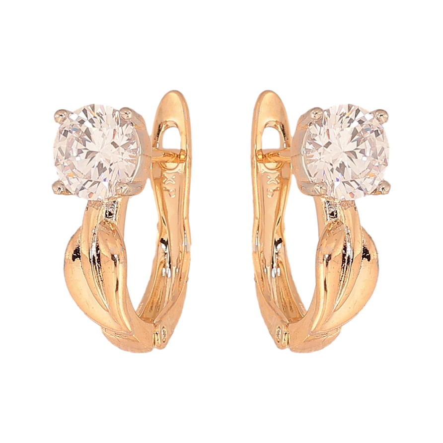 Серьги Xuping цвет Позолота 18K + Родий английский замок "Кристальные одуванчики" фото №1 Серьги Xuping цвет Позолота 18K + Родий английский замок "Кристальные одуванчики" фото №1