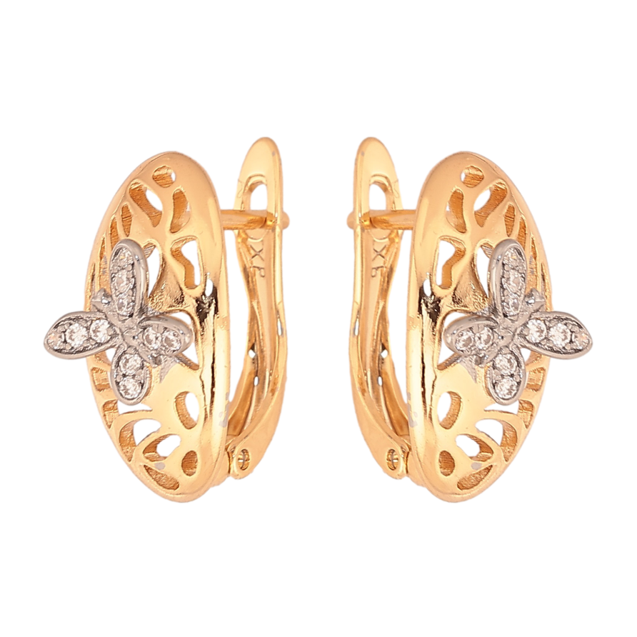 Серьги Xuping цвет Позолота 18K + Родий английский замок "Бабочки" фото №1 Серьги Xuping цвет Позолота 18K + Родий английский замок "Бабочки" фото №1