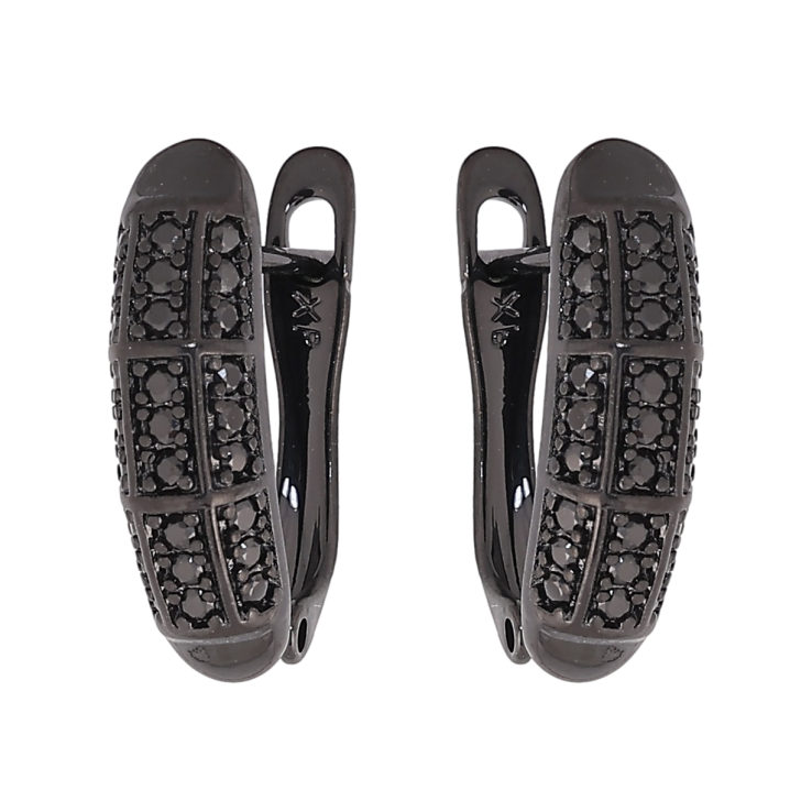 Серьги Xuping цвет Позолота Black (черное золото) английский замок "Инкрустация черными кристаллами" фото №9 Серьги Xuping цвет Позолота Black (черное золото) английский замок "Инкрустация черными кристаллами" фото №9