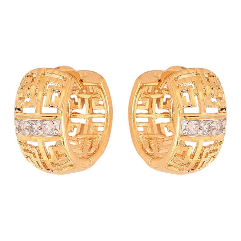 Сережки Xuping колір Позолота 18К+Родій колечка "Різний орнамент з кристалами" фото №1 Сережки Xuping колір Позолота 18К+Родій колечка "Різний орнамент з кристалами" фото №1