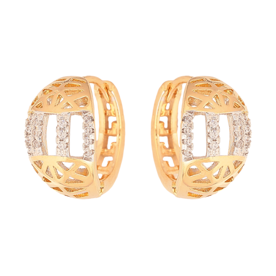 Сережки Xuping колір Позолота 18К+Родій колечка "Різний орнамент із кристалами" фото №1 Сережки Xuping колір Позолота 18К+Родій колечка "Різний орнамент із кристалами" фото №1