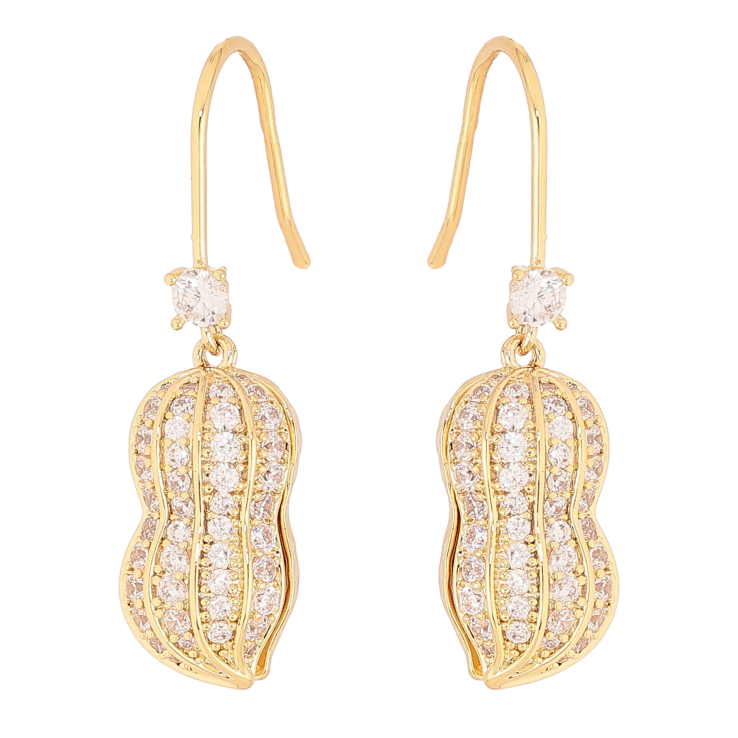 Сережки Xuping QQMM колір Позолота 14K французький замок "Стручок із перлинами всередині інкрустація кристалами" фото №23