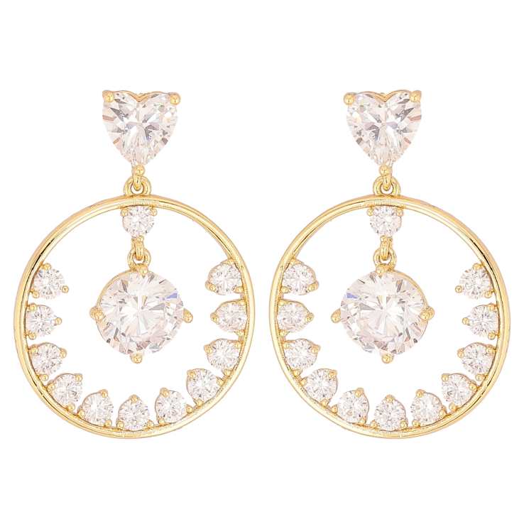 Серьги Xuping цвет QQMM Позолота 14K пусеты "Подвески с кристаллами" фото №18