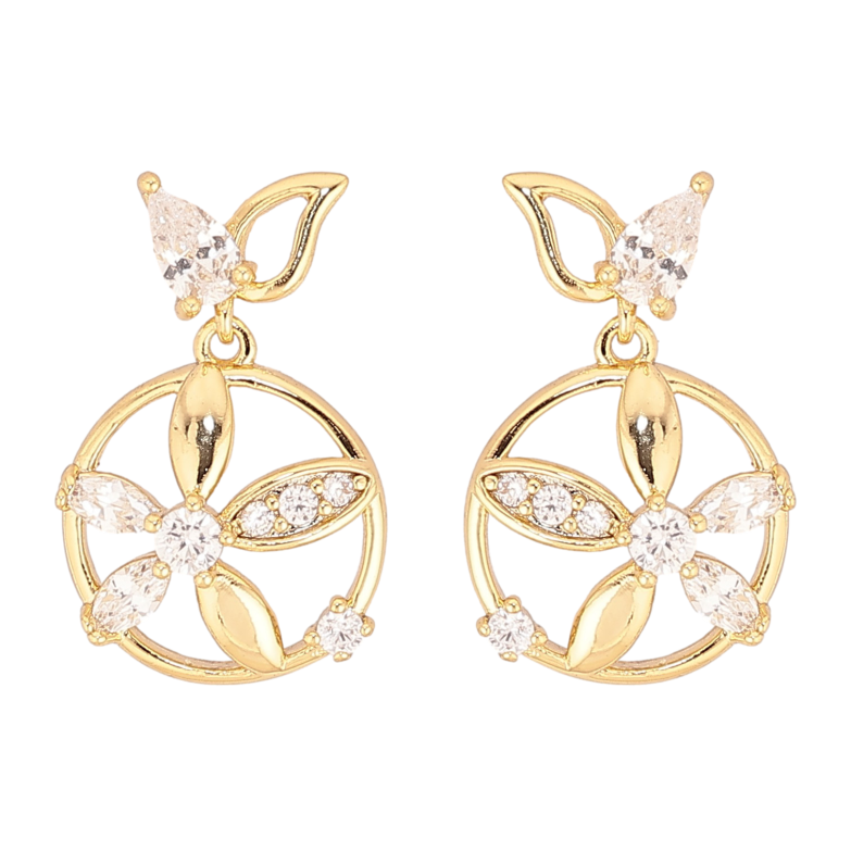 Серьги Xuping QQMM цвет Позолота 14K пусеты "Декоративные цветочные подвески" фото №4 Серьги Xuping QQMM цвет Позолота 14K пусеты "Декоративные цветочные подвески" фото №4