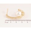 Сережки Xuping QQMM колір Позолота 14K пусети "Дуги з кристалами та перлинами" фото №3