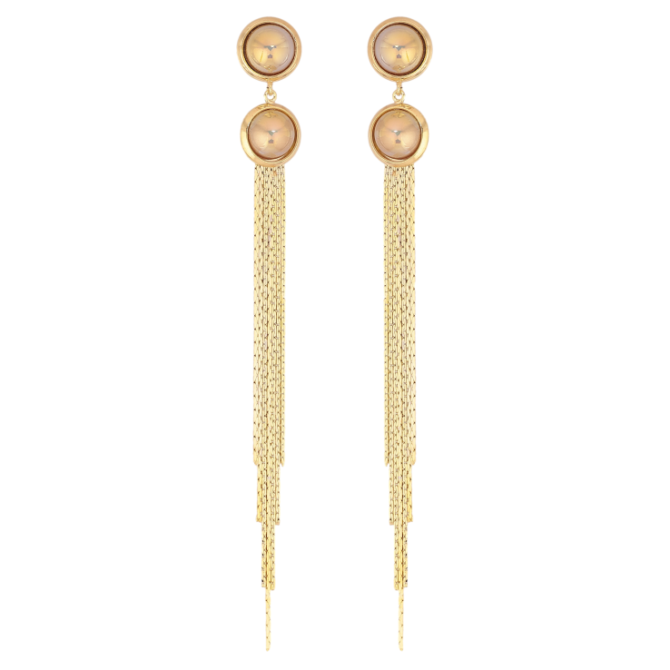 Серьги Xuping QQMM цвет Позолота 14K пусеты "Элегантные подвески из цепочек" фото №12