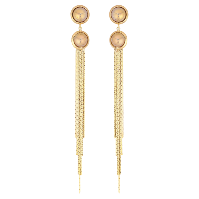 Серьги Xuping QQMM цвет Позолота 14K пусеты "Элегантные подвески из цепочек" фото №1