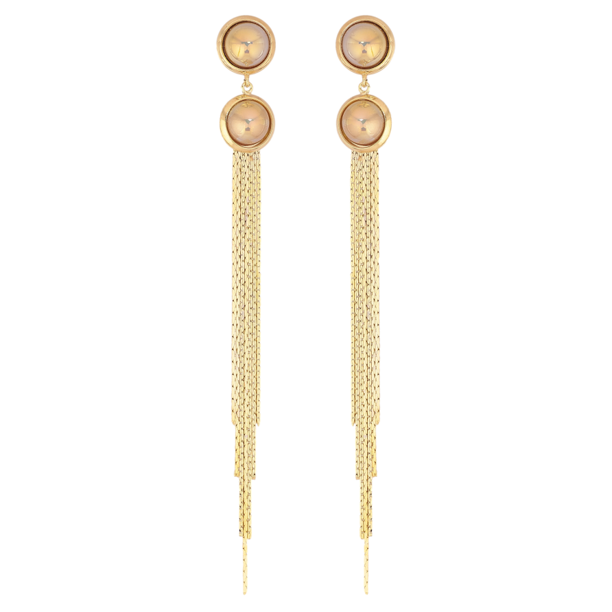 Серьги Xuping QQMM цвет Позолота 14K пусеты "Элегантные подвески из цепочек" фото №1