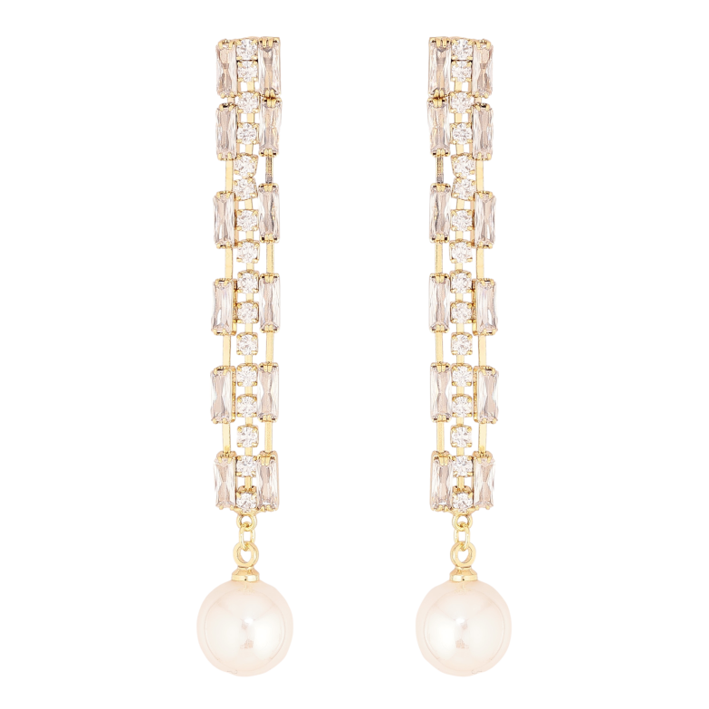 Серьги Xuping QQMM цвет Позолота 14K пусеты "Кристальные подвески с жемчугом" фото №1 Серьги Xuping QQMM цвет Позолота 14K пусеты "Кристальные подвески с жемчугом" фото №1