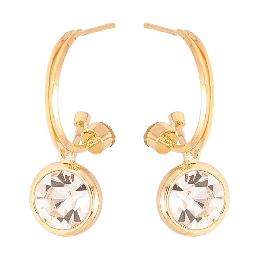 Сережки Xuping QQMM колір Позолота 14K пусети "Кристали на дужках" фото №1