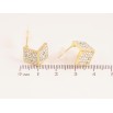 Сережки Xuping QQMM колір Позолота 14K пусети "Кубики з кристалами" 9х9мм фото №4
