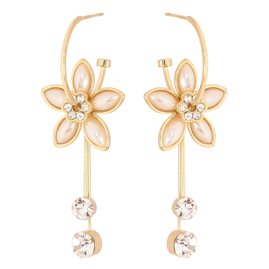 Сережки Xuping QQMM колір Позолота 14K пусети "Квіткова досконалість" фото №1