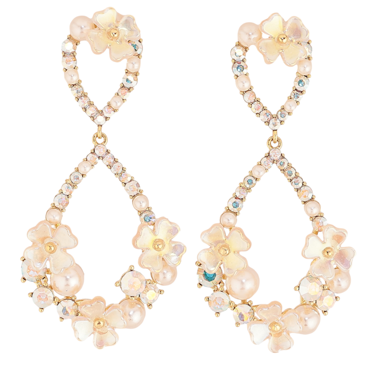 Сережки Xuping QQMM колір Позолота 14K пусети "Квіткові підвіски" фото №4