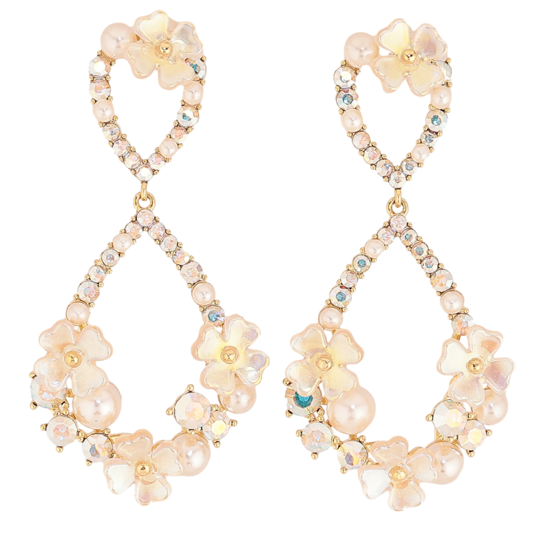 Сережки Xuping QQMM колір Позолота 14K пусети "Квіткові підвіски" фото №1