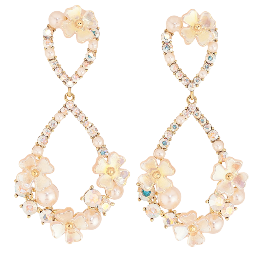 Сережки Xuping QQMM колір Позолота 14K пусети "Квіткові підвіски" фото №1