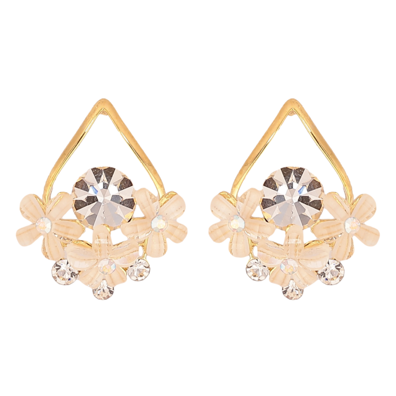 Серьги Xuping QQMM цвет Позолота 14K пусеты "Цветочные капельки" фото №6