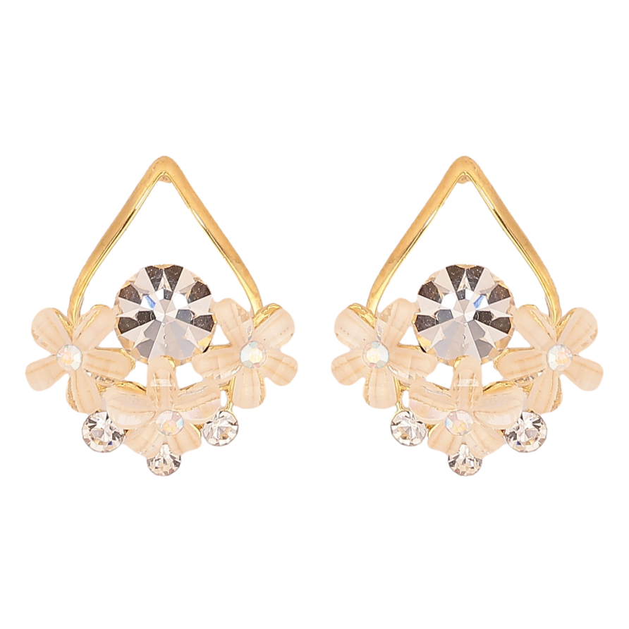 Сережки Xuping QQMM колір Позолота 14K пусети "Квіткові крапельки" фото №1