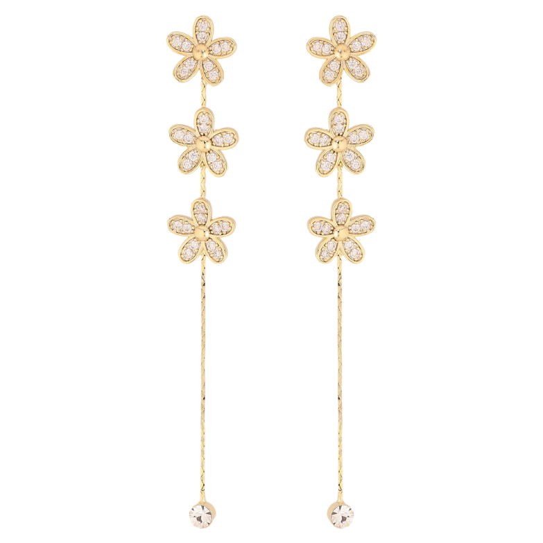 Сережки Xuping QQMM колір Позолота 14K пусети "Квіткові підвіски" фото №1