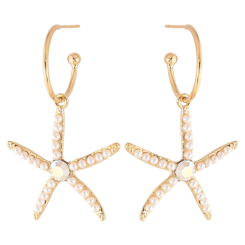 Серьги Xuping QQMM цвет Позолота 14K пусеты "Морские звезды с кристаллами" фото №1 Серьги Xuping QQMM цвет Позолота 14K пусеты "Морские звезды с кристаллами" фото №1