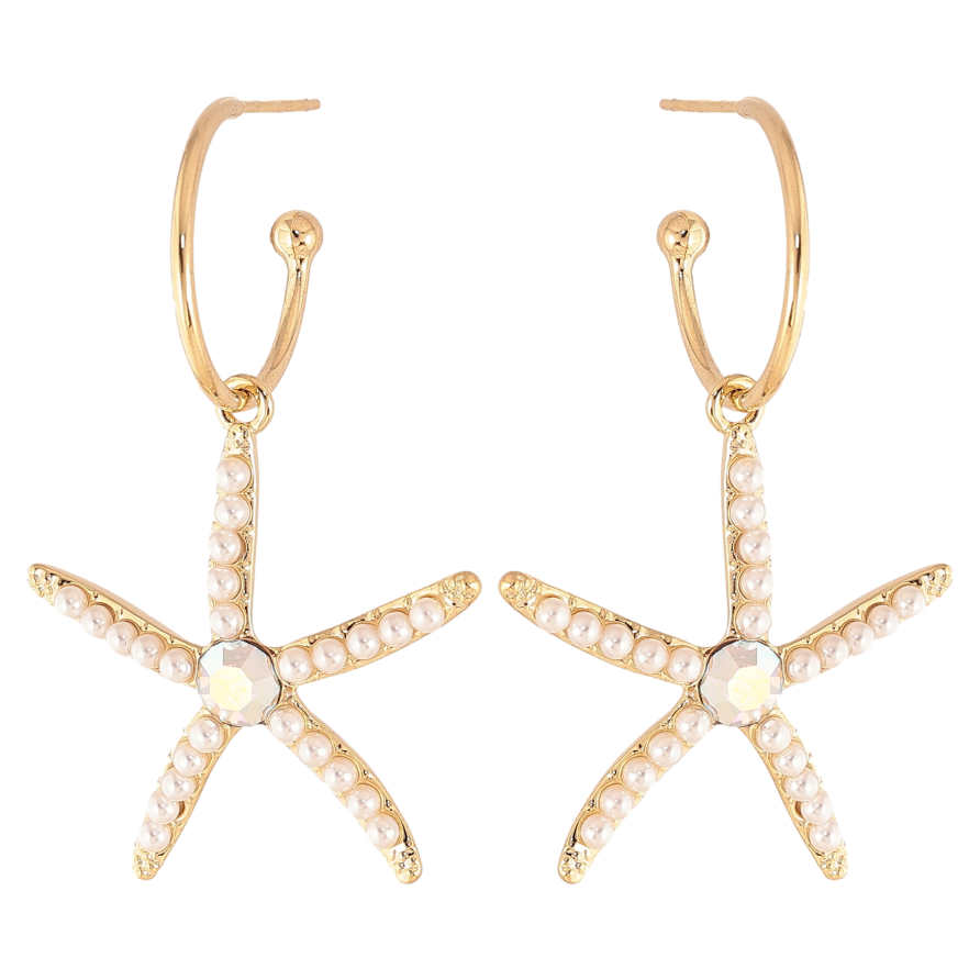 Серьги Xuping QQMM цвет Позолота 14K пусеты "Морские звезды с кристаллами" фото №1 Серьги Xuping QQMM цвет Позолота 14K пусеты "Морские звезды с кристаллами" фото №1