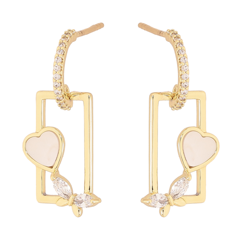 Сережки Xuping QQMM колір Позолота 14K пусети "Прямокутні підвіски з романтичним візерунком" фото №1 Сережки Xuping QQMM колір Позолота 14K пусети "Прямокутні підвіски з романтичним візерунком" фото №1