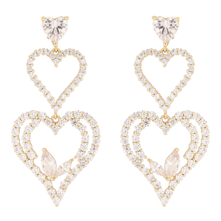 Сережки Xuping QQMM колір Позолота 14K пусети "Романтичні підвіски з кристалами" фото №21