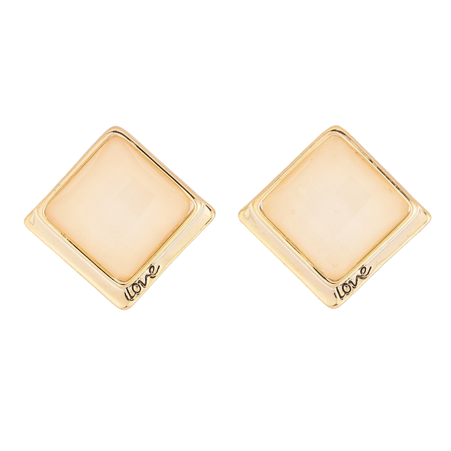 Сережки Xuping QQMM колір Позолота 14K пусети "Ромби Love" 17х17мм фото №1