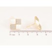 Серьги Xuping QQMM цвет Позолота 14K пусеты "Ромбы с белой эмалью и кристаллами" 12х12мм фото №3