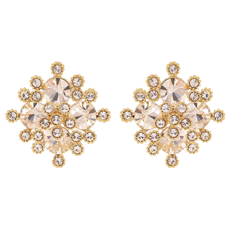 Сережки Xuping QQMM колір Позолота 14K пусети "Розсип кристалів" фото №23