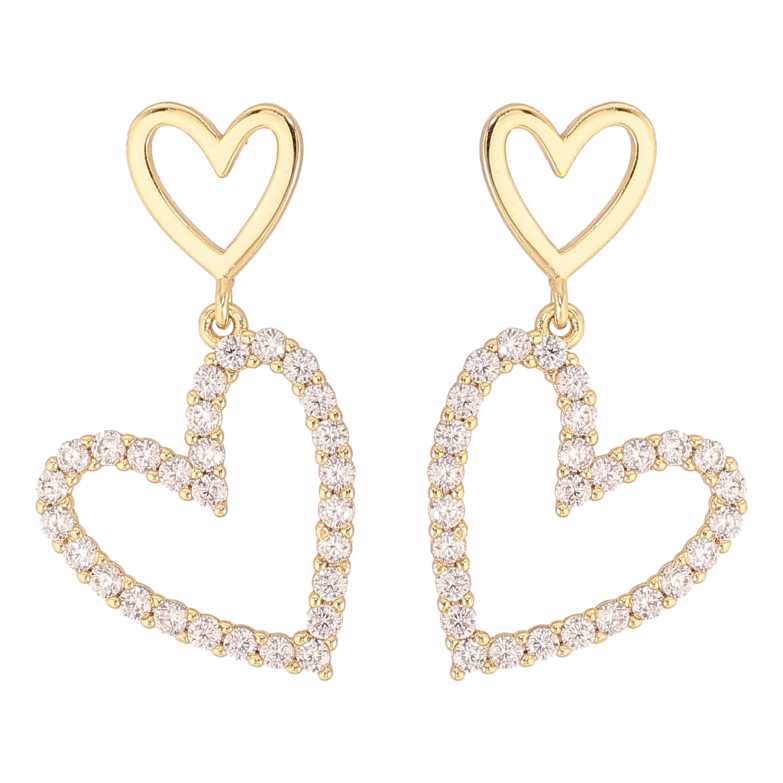 Сережки Xuping QQMM колір Позолота 14K пусети "Сердечки" фото №1