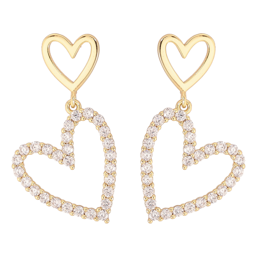 Сережки Xuping QQMM колір Позолота 14K пусети "Сердечки" фото №1