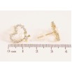 Серьги Xuping QQMM цвет Позолота 14K пусеты "Сердечки с кристаллами и жемчугом" фото №2