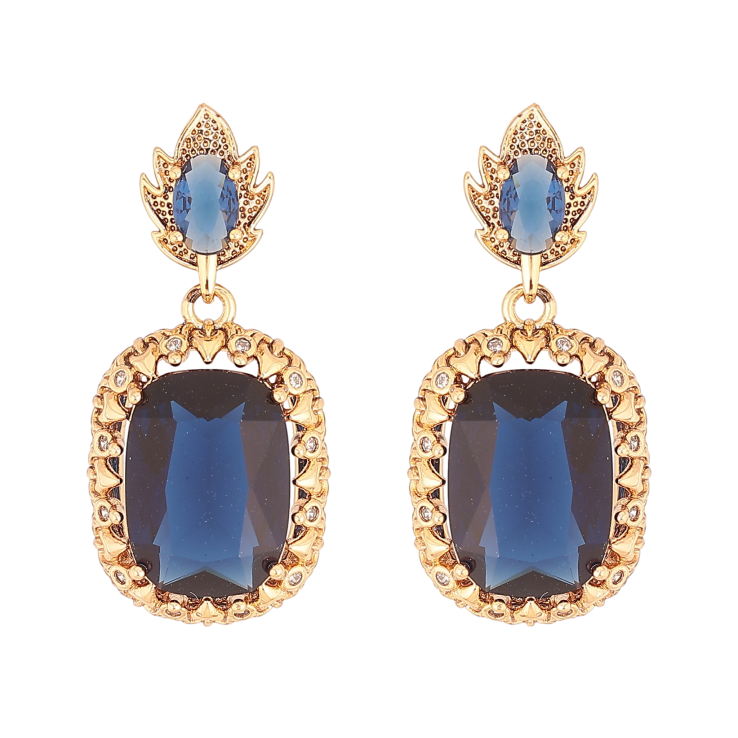 Сережки Xuping QQMM колір Позолота 18K пусети "Підвіски з синіми кристалами" фото №10 Сережки Xuping QQMM колір Позолота 18K пусети "Підвіски з синіми кристалами" фото №10