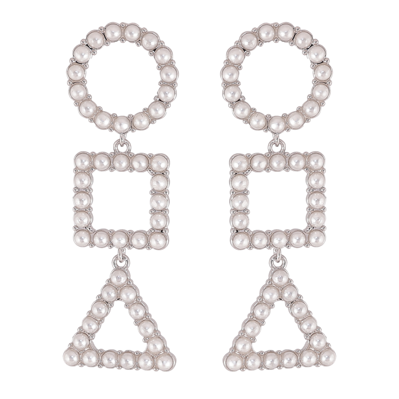 Серьги Xuping QQMM цвет Родий пусеты "Фигурные подвески" фото №1