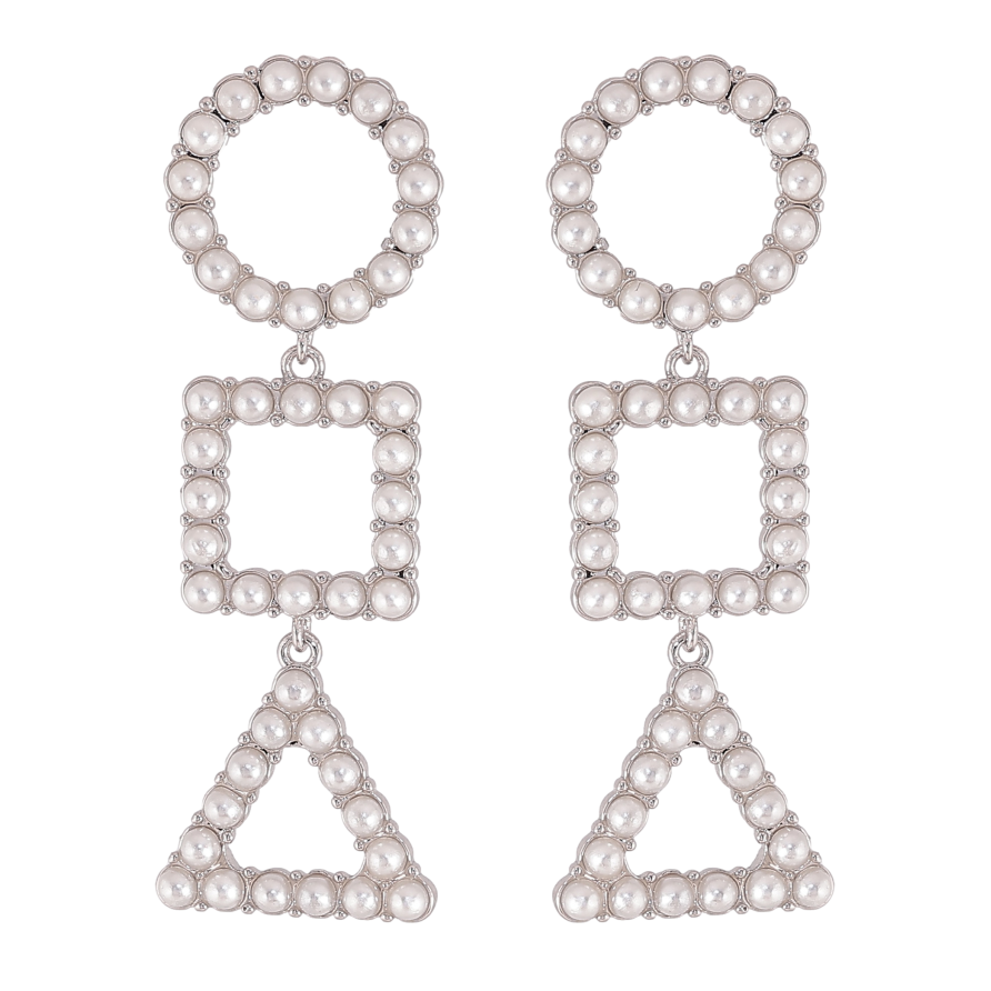 Серьги Xuping QQMM цвет Родий пусеты "Фигурные подвески" фото №1