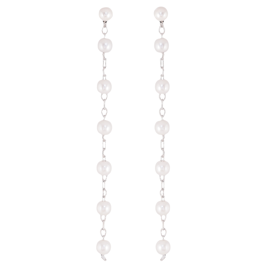 Сережки Xuping QQMM колір Родій пусети "Кристальні підвіски" фото №1