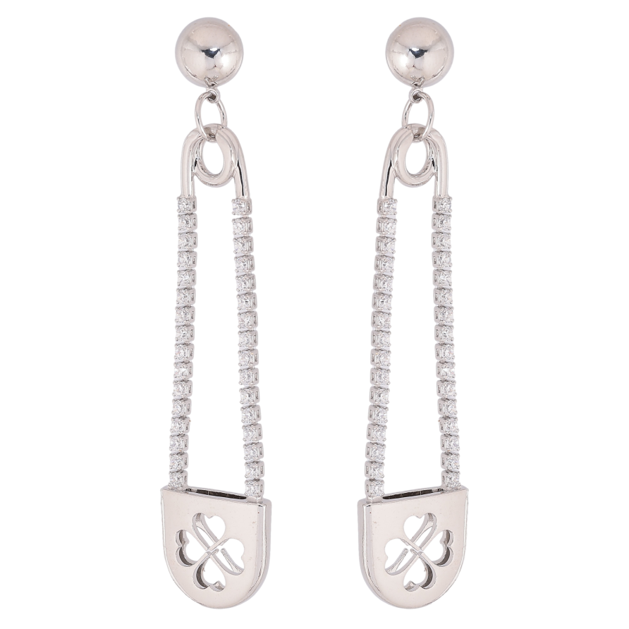 Сережки Xuping QQMM колір Родій пусети "Підвіски шпильки з кристалами" фото №1