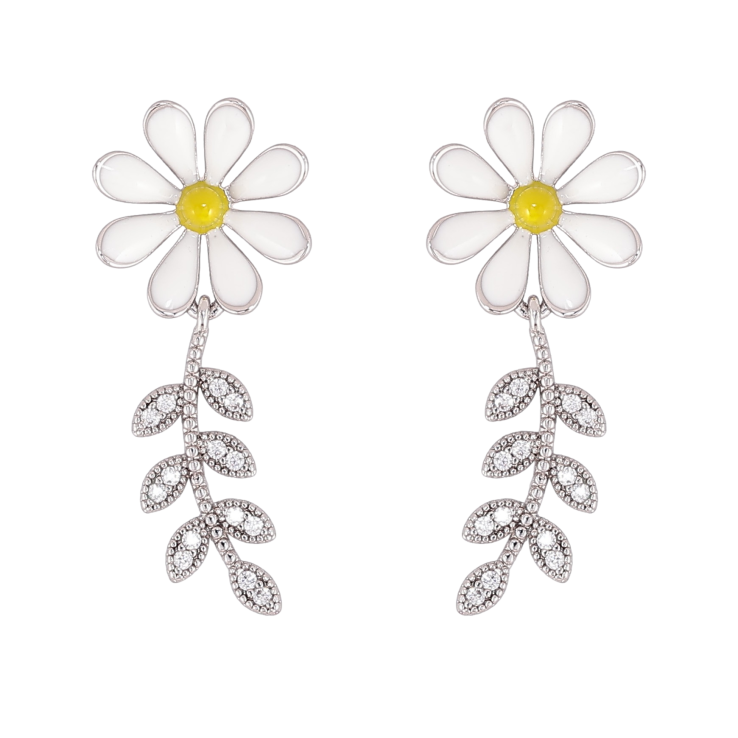 Серьги Xuping QQMM цвет Родий пусеты "Ромашки" фото №17