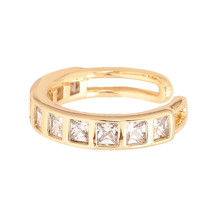 Серьги Xuping цвет Позолота 14K моно-каффа "Дорожка кристаллов" фото №3