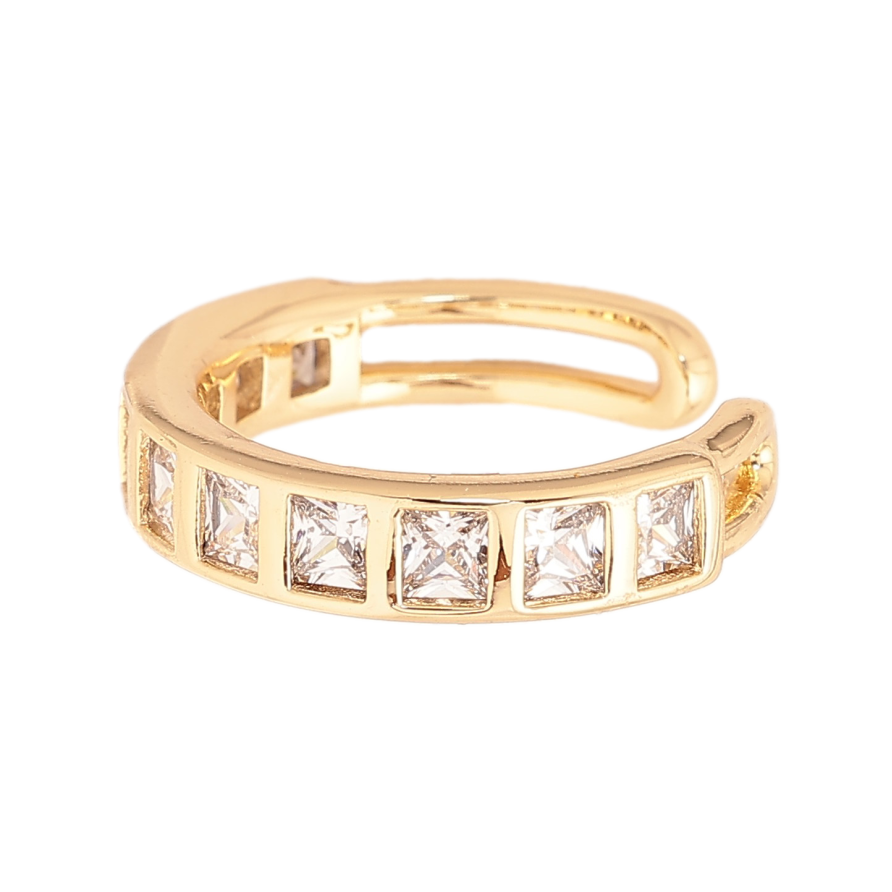 Серьги Xuping цвет Позолота 14K моно-каффа "Дорожка кристаллов" фото №1