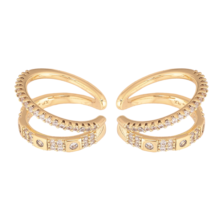 Сережки Xuping колір Позолота 14K кафи "Візерунок з кристалами" фото №2