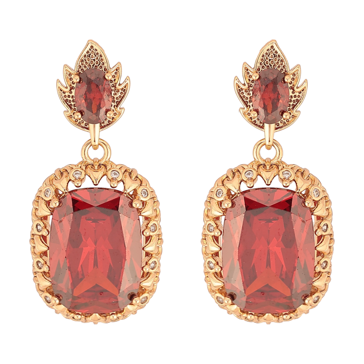 Сережки Xuping QQMM колір Позолота 18K пусети "Підвіски з червоними кристалами" фото №8 Сережки Xuping QQMM колір Позолота 18K пусети "Підвіски з червоними кристалами" фото №8