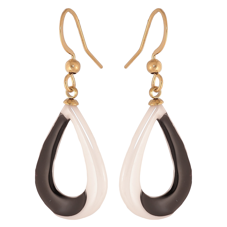 Сережки Xuping TTM Stainless Steel колір 14К французький замок "Декоративні керамічні підвіски" фото №7