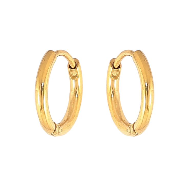 Сережки Xuping TTM Stainless Steel колір 14К колечка "Класика, шир. 1,5мм" ø 11мм фото №22