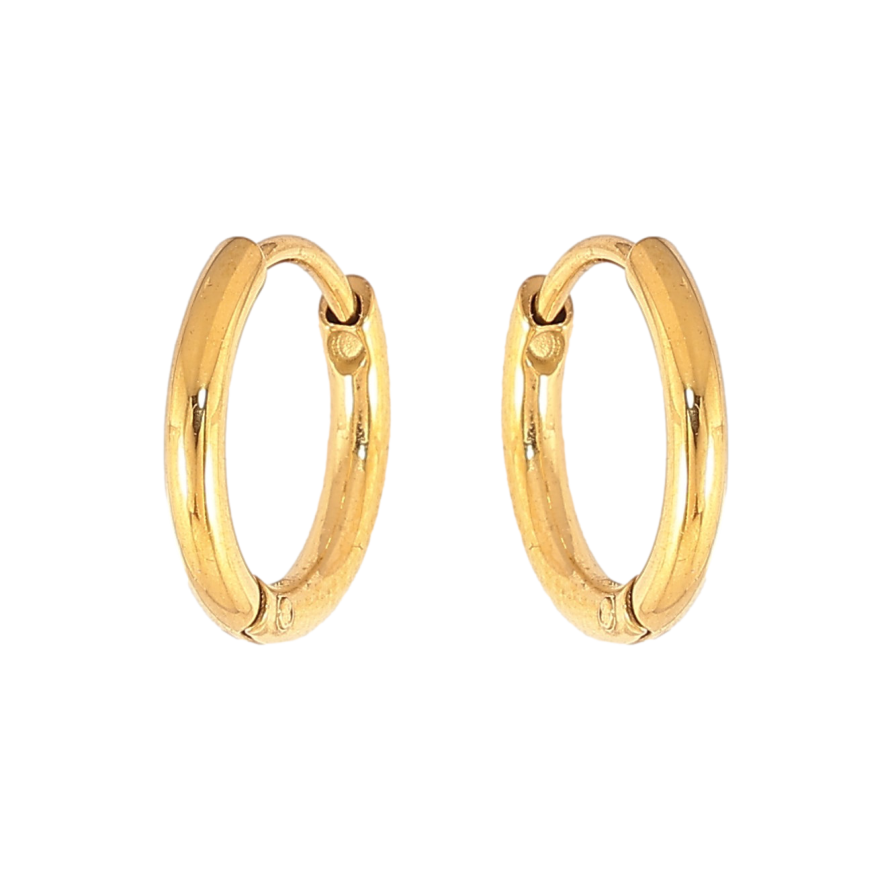 Сережки Xuping TTM Stainless Steel колір 14К колечка "Класика, шир. 1,5мм" ø 11мм фото №1