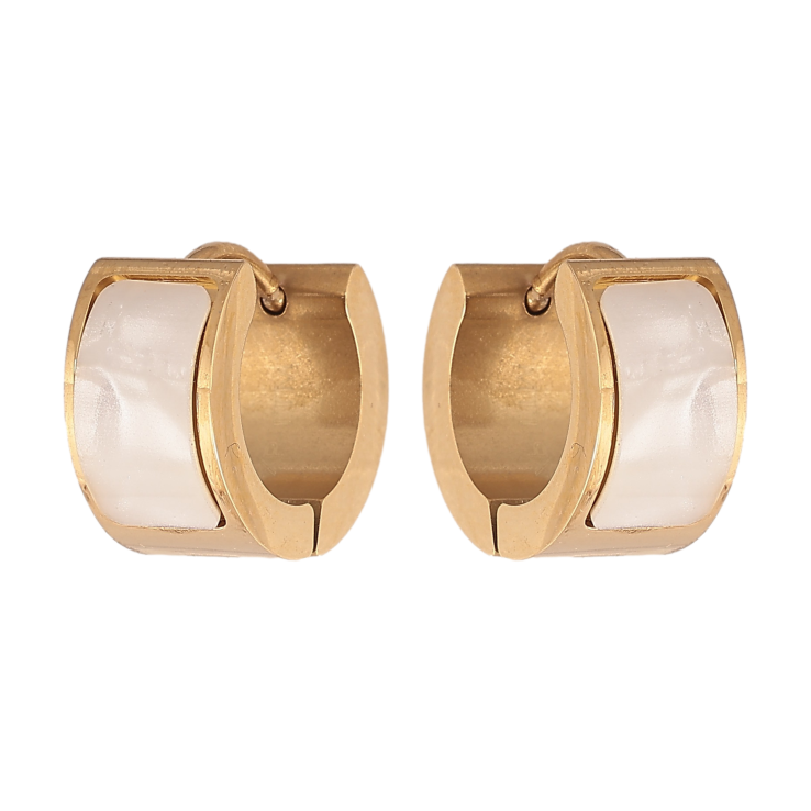 Сережки Xuping TTM Stainless Steel колір 14К колечка "Перламутрові вставки" фото №24