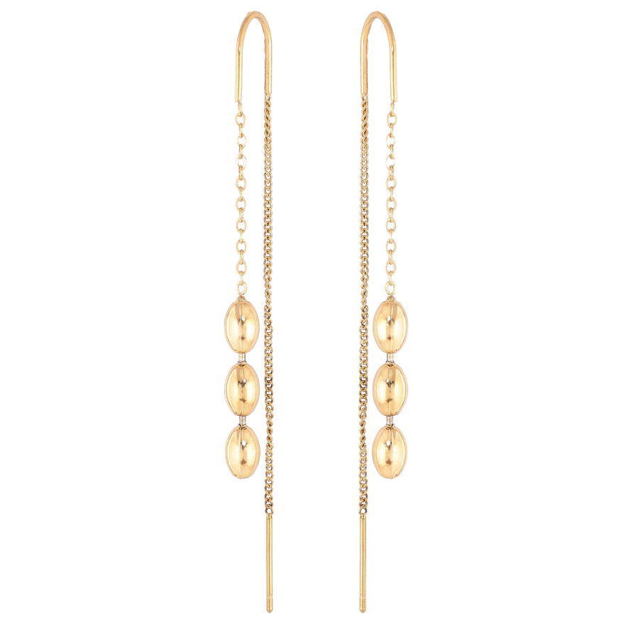 Сережки Xuping TTM Stainless Steel колір 14К протяжки "Декоративні підвіски" фото №1